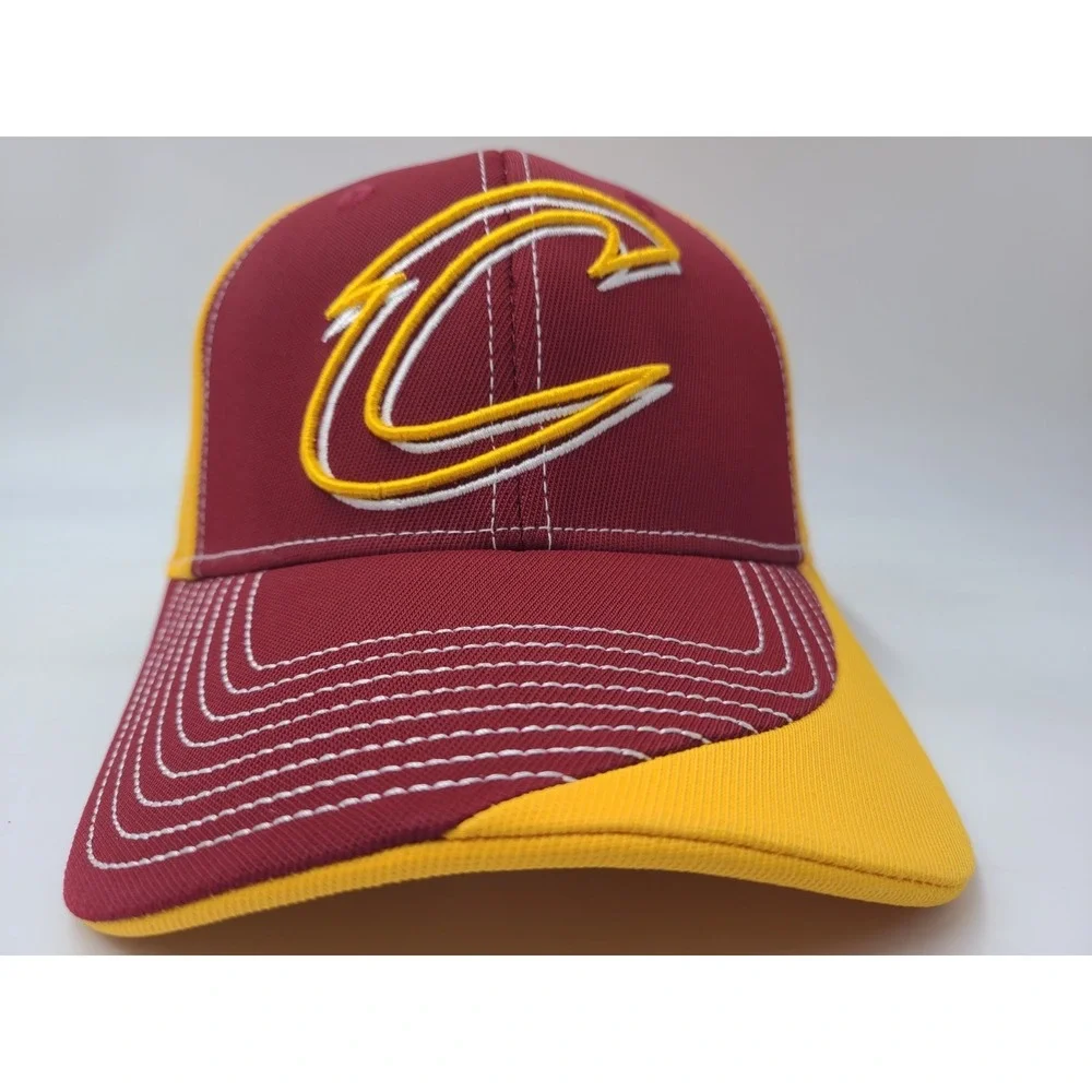 Cleveland‎ Cavaliers Hat Snapback Adidas Red Yellow NBA Men Nylon Blend Casual
